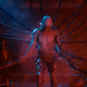 A promotional image for Stranger Things 4 showing the season's antagonist, Vecna, covered in tentacles.
